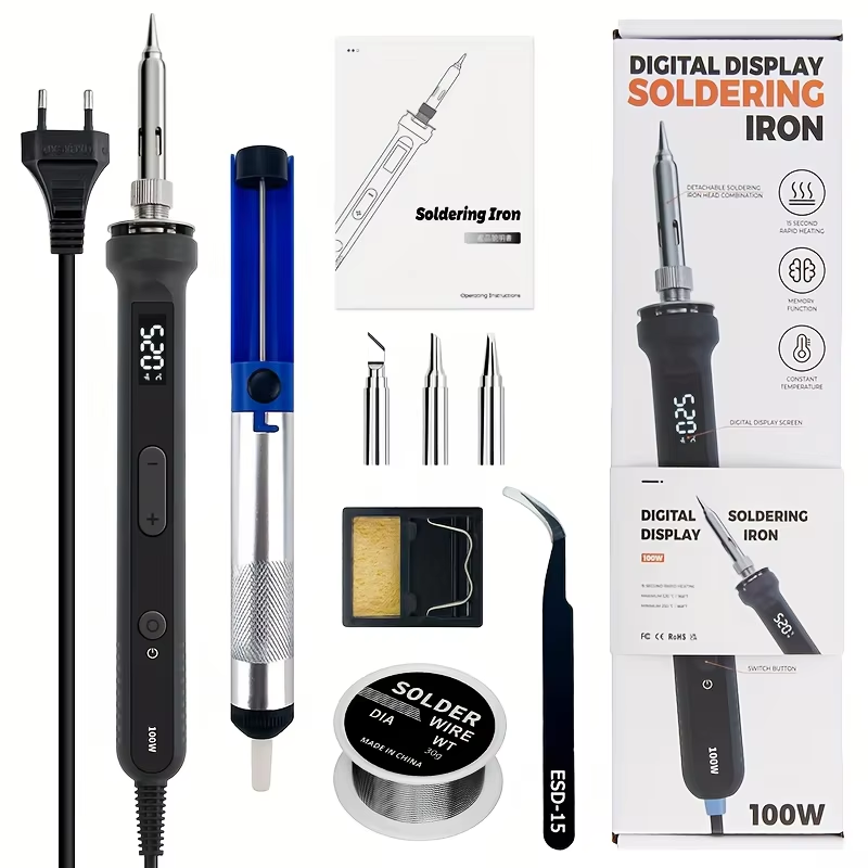 Electronics Repair Workshop - Kit de soldador digital de 100W,