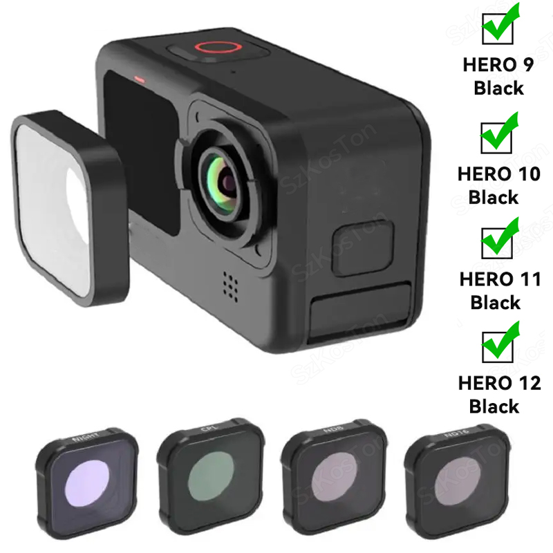 Gopro Action Camera Hero 12 Black - Kit de filtro CPL UV ND8
