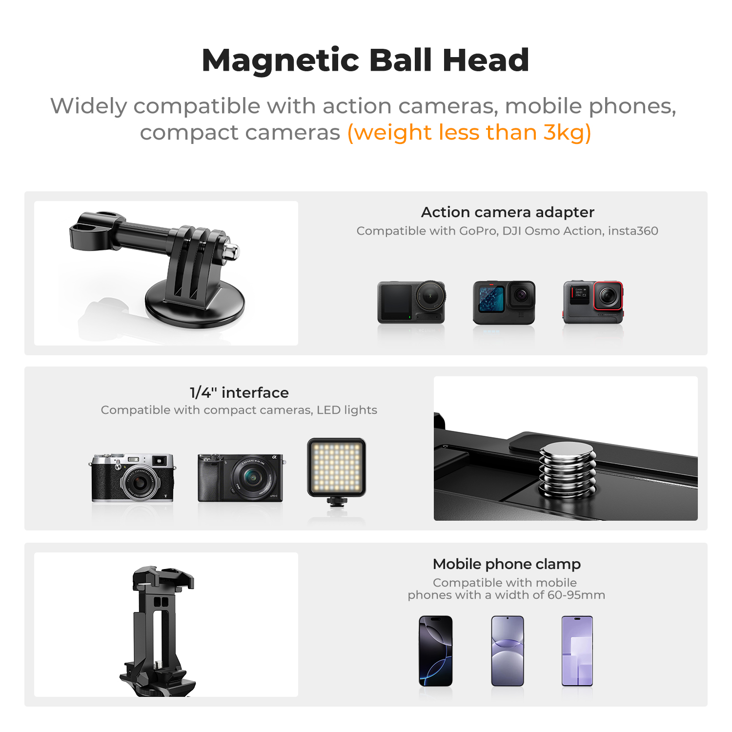 Soporte Magnético para Cámara  - Gopro Action Camera Hero 12 Black reseña y precio
